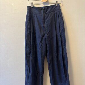 Rachel Comey Dini Pant Navy High Waist Pleated Womens Sz 6